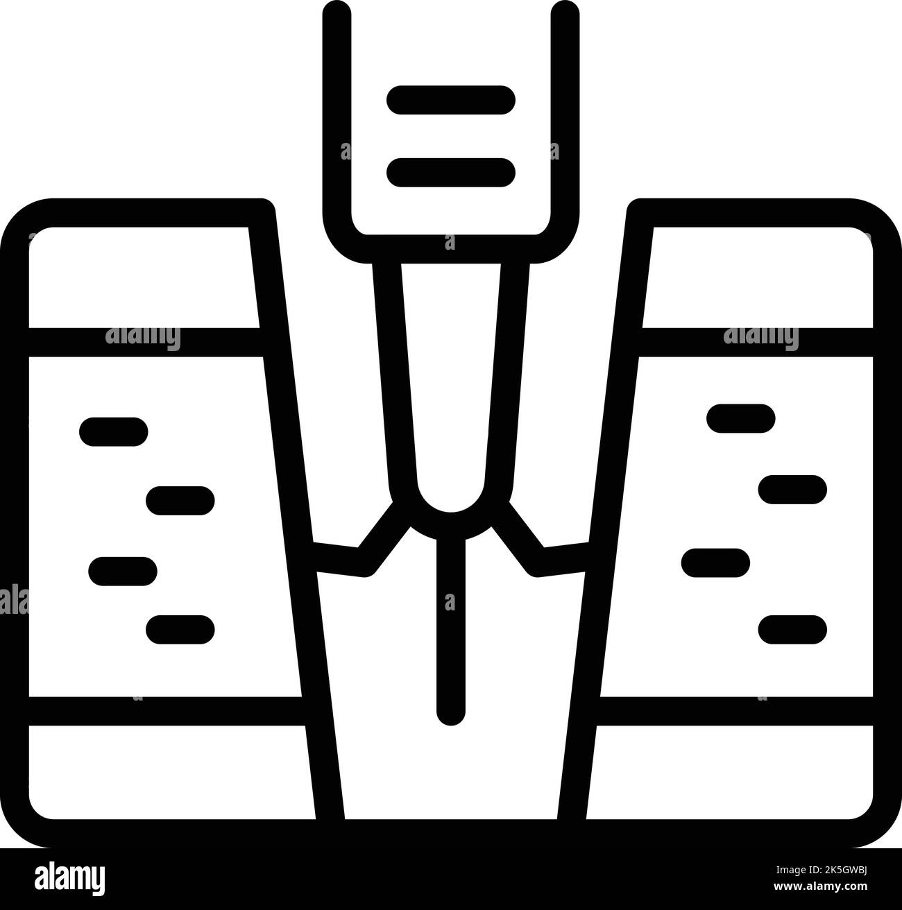 Icona del carrello di perforazione vettore di contorno. Miniera d'oro. Pietra di carbone Illustrazione Vettoriale