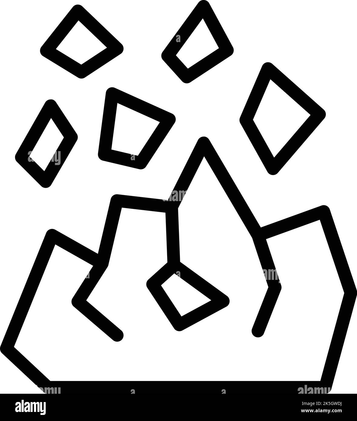 Icona gemma minatore vettore contorno. Miniera d'oro. Carrello d'oro Illustrazione Vettoriale