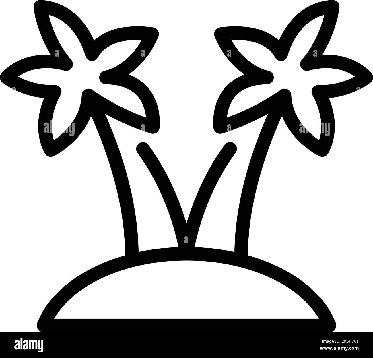 Isola di spiaggia icona contorno vettore. Mappa della Croazia. Città del mare Illustrazione Vettoriale