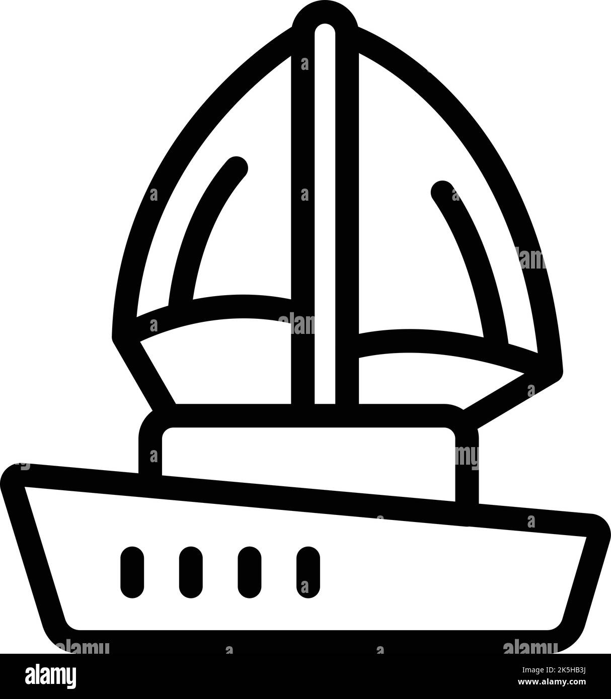 Croazia mare nave icona contorno vettore. Skyline della città. Natura di viaggio Illustrazione Vettoriale