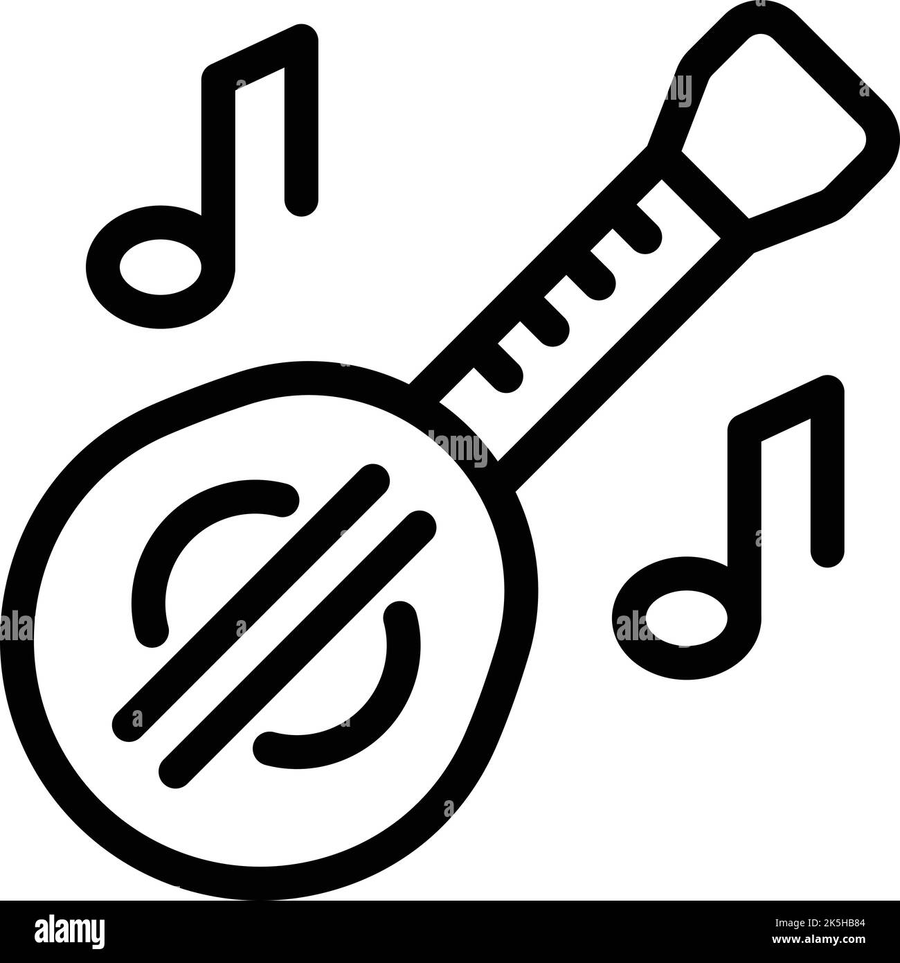 Vettore contorno icona strumento musicale. Città del mare. Mappa della Croazia Illustrazione Vettoriale