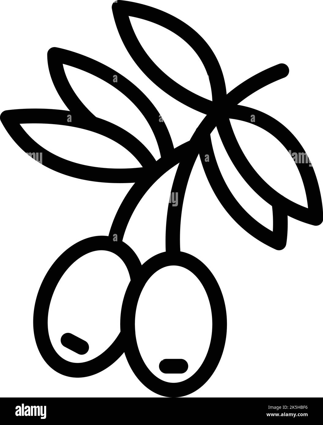 Icona ramo olive vettore contorno. Mappa croazia. Paese politico Illustrazione Vettoriale