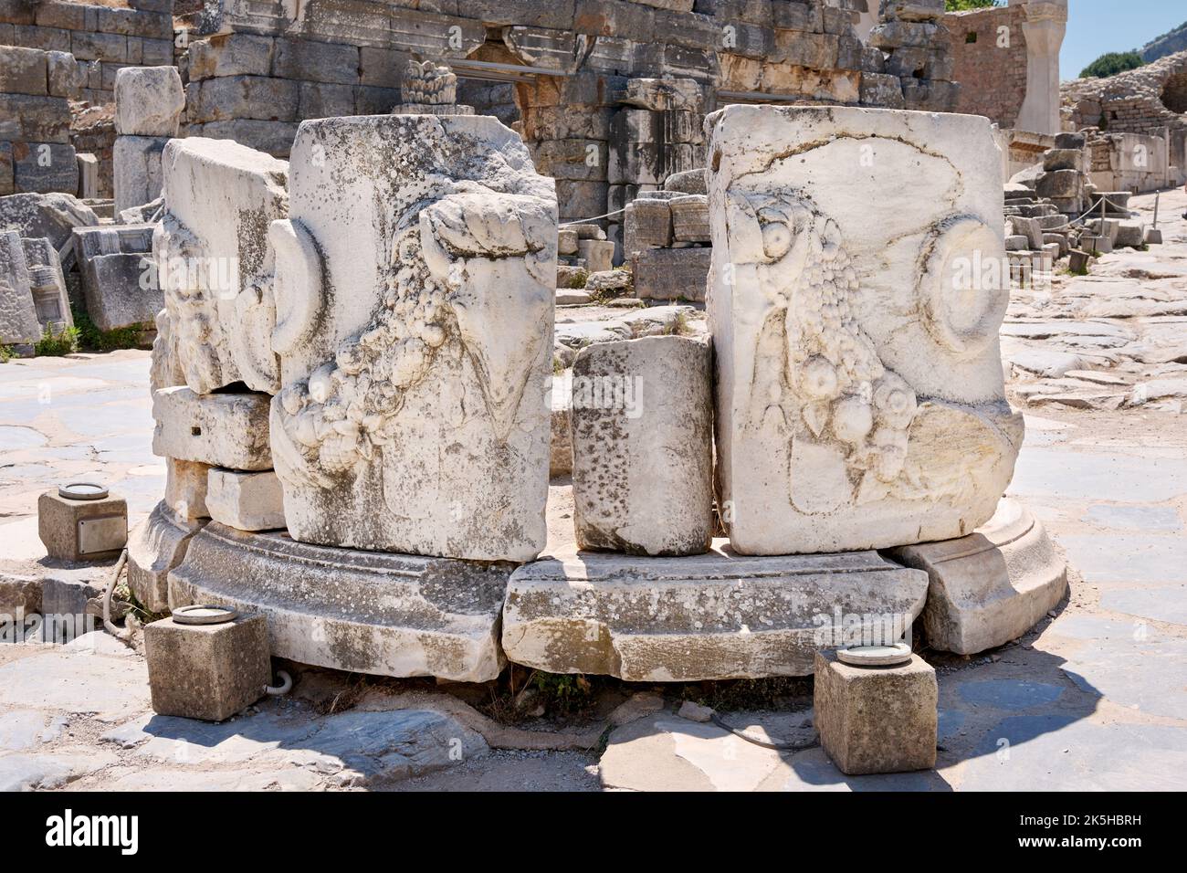 Un altare nel sito archeologico di Efeso, Selcuk, Turchia Foto Stock
