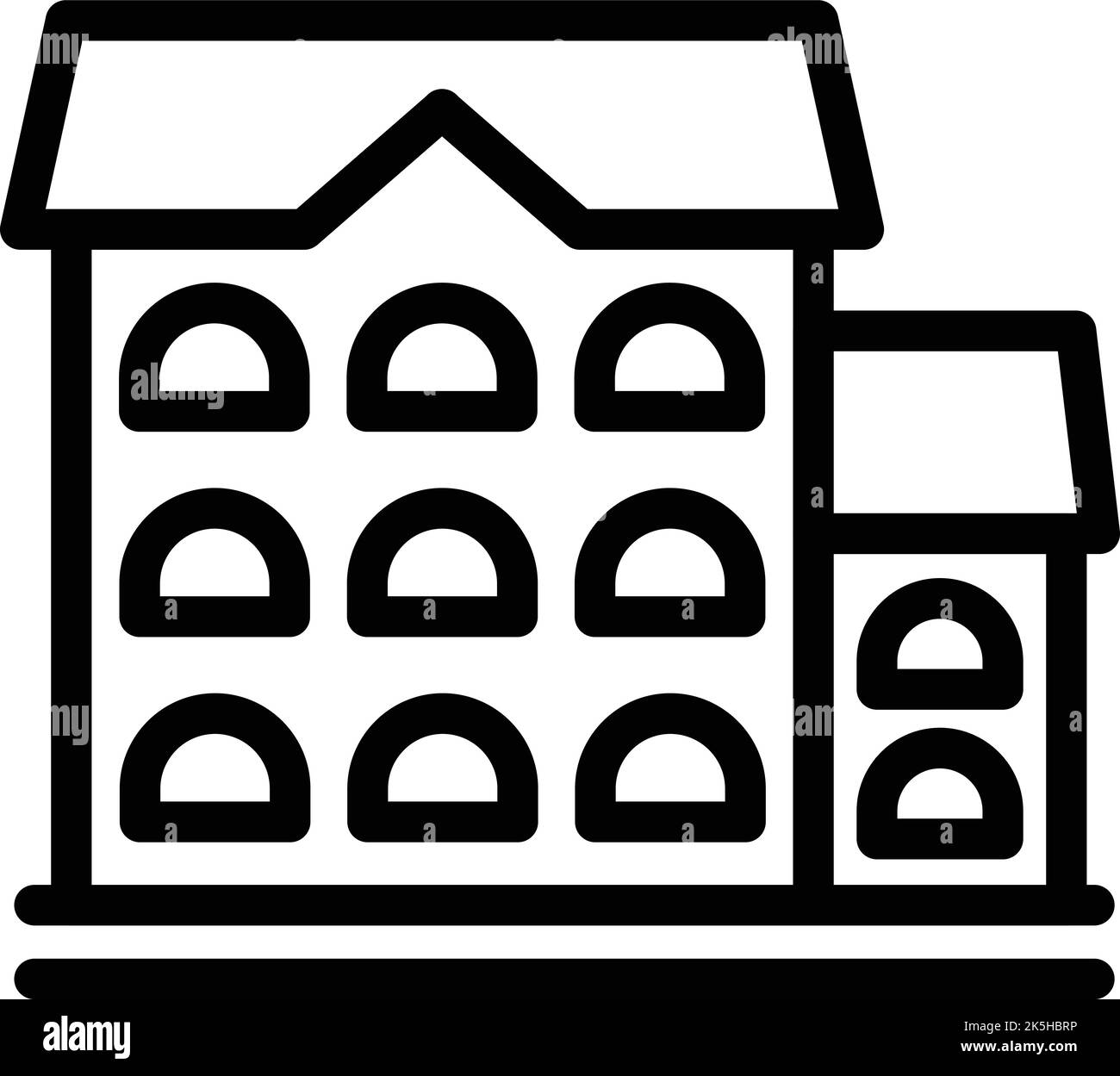 Croazia casa icona contorno vettore. Mappa città. Skyline città Illustrazione Vettoriale