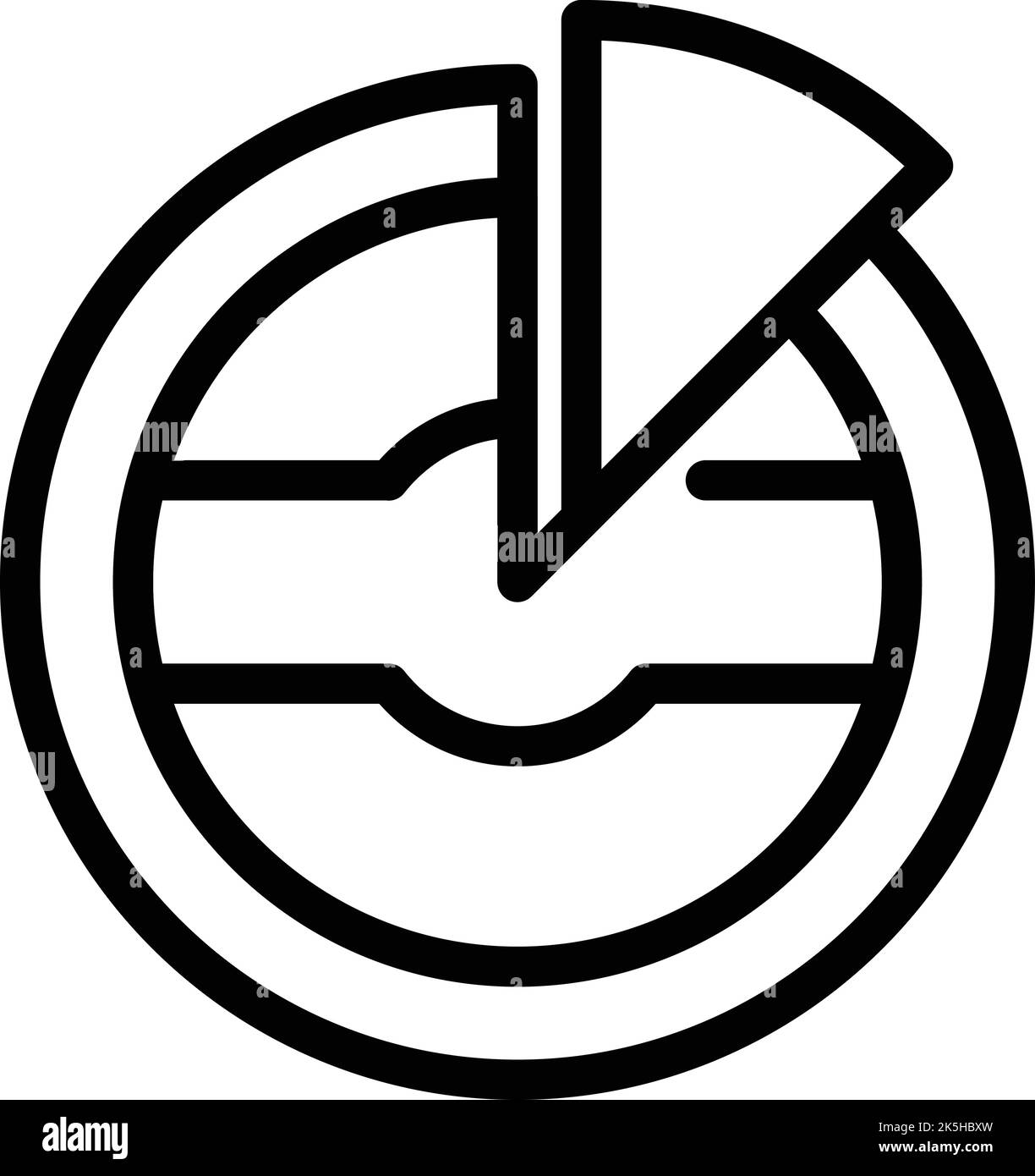 Vettore contorno icona grafico a torta Croazia. Punto di riferimento del mare. Skyline città Illustrazione Vettoriale