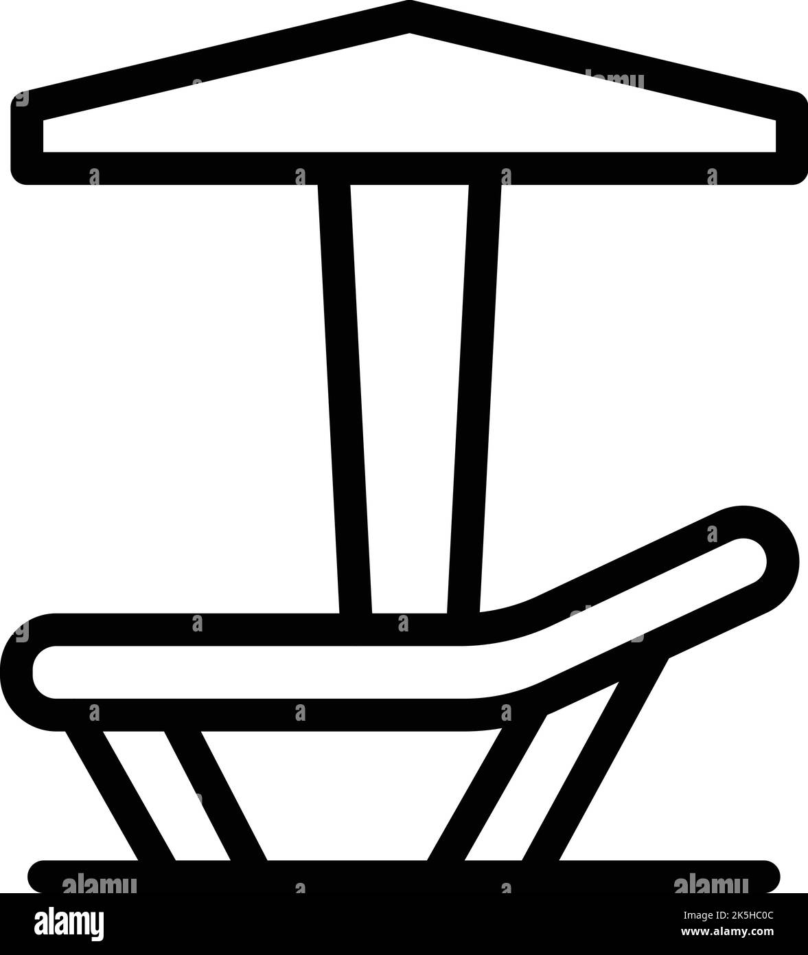 Icona sedia da spiaggia vettore contorno. Punto di riferimento del mare. Mappa croazia Illustrazione Vettoriale