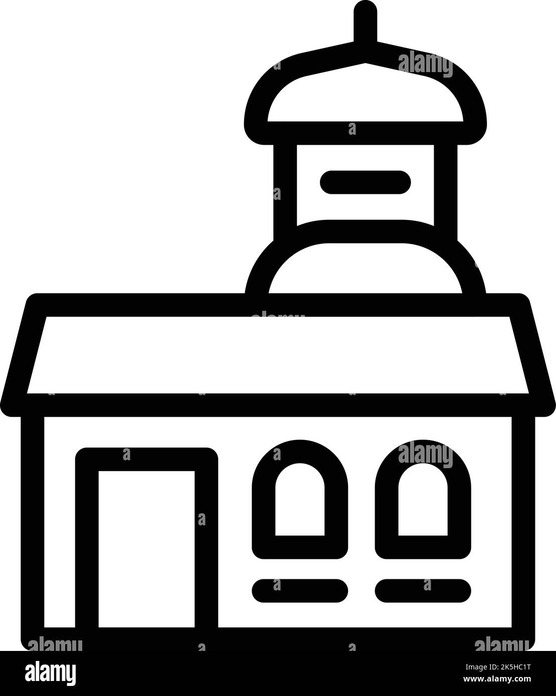 Croazia icona chiesa contorno vettore. Viaggi in città. Mappa di Zagabria Illustrazione Vettoriale