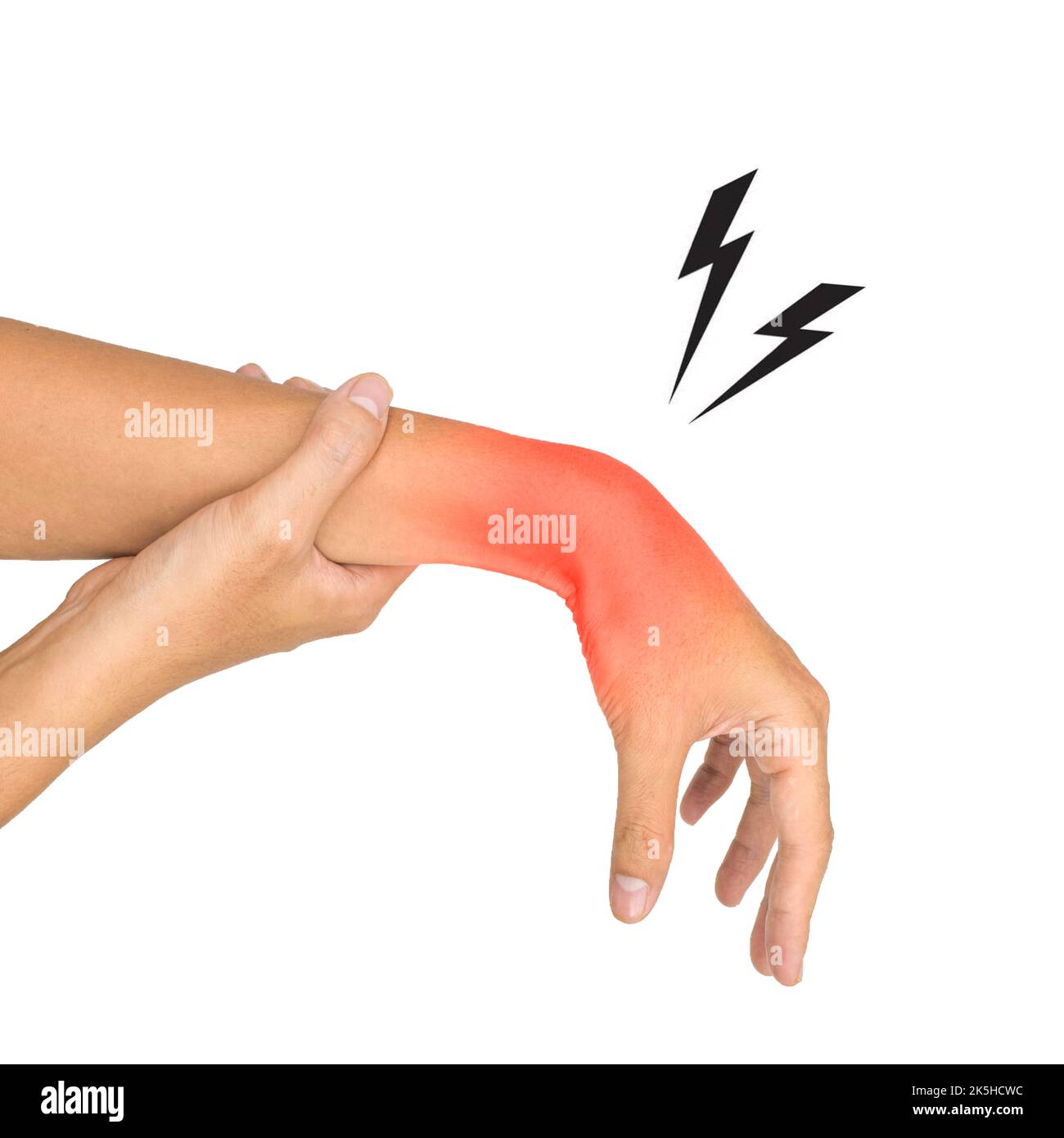 Infiammazione dell'articolazione del polso. Concetto di dolore articolare o osteoartrite. Foto Stock
