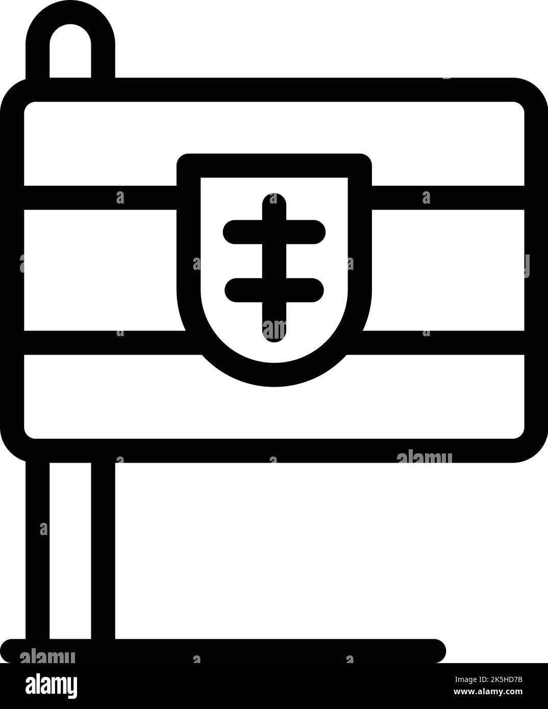 Vettore contorno icona bandiera Croazia. Skyline città. Costruire politica Illustrazione Vettoriale