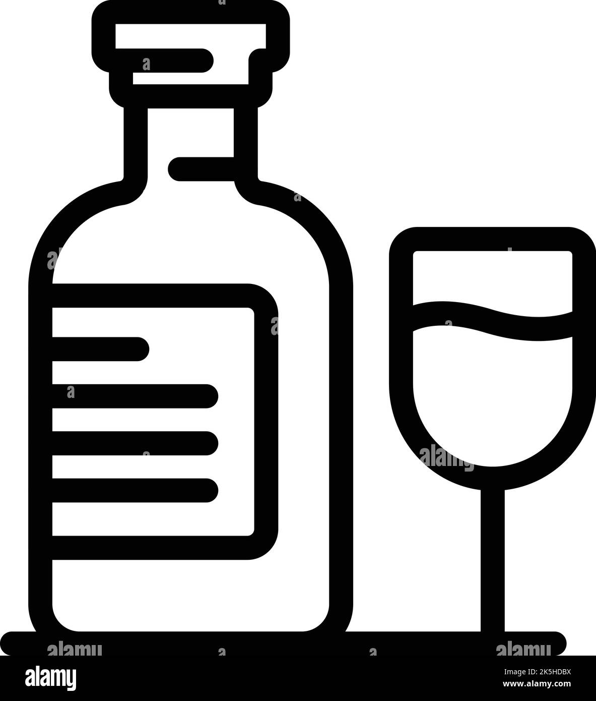 Croazia vino bottiglia icona contorno vettoriale. Punto di riferimento della città. Paese turistico Illustrazione Vettoriale