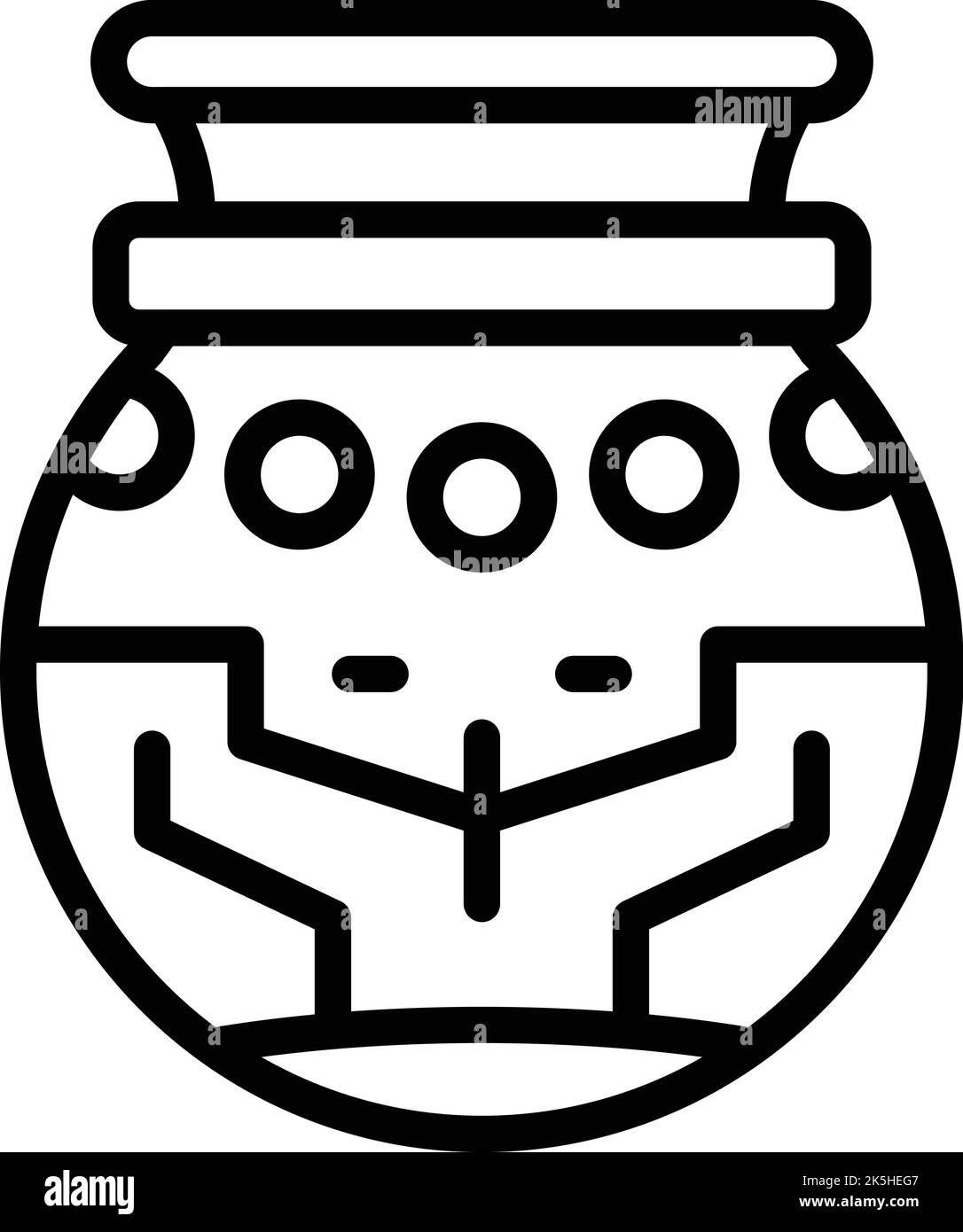 Vettore contorno icona vaso città. India città. Turismo Calcutta Illustrazione Vettoriale