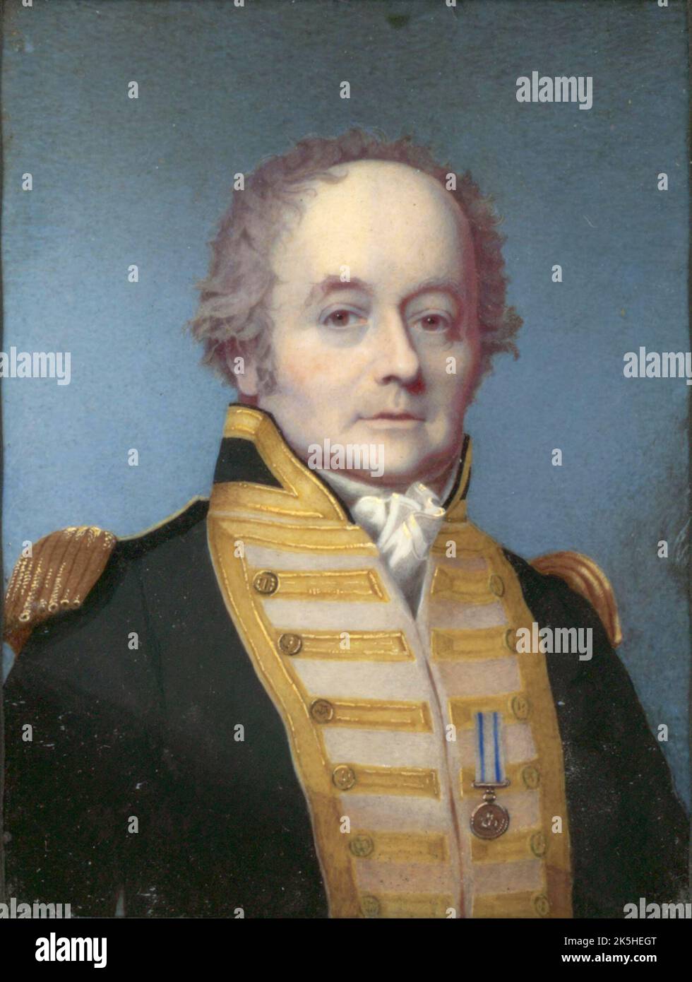 Vice-ammiraglio William Bligh (1754 – 1817) ufficiale della Royal Navy e amministratore coloniale. Ritratto di Alexander Huey (1814) il mutinismo sulla Bounty HMS si verificò nel 1789 quando la nave era sotto il suo comando Foto Stock