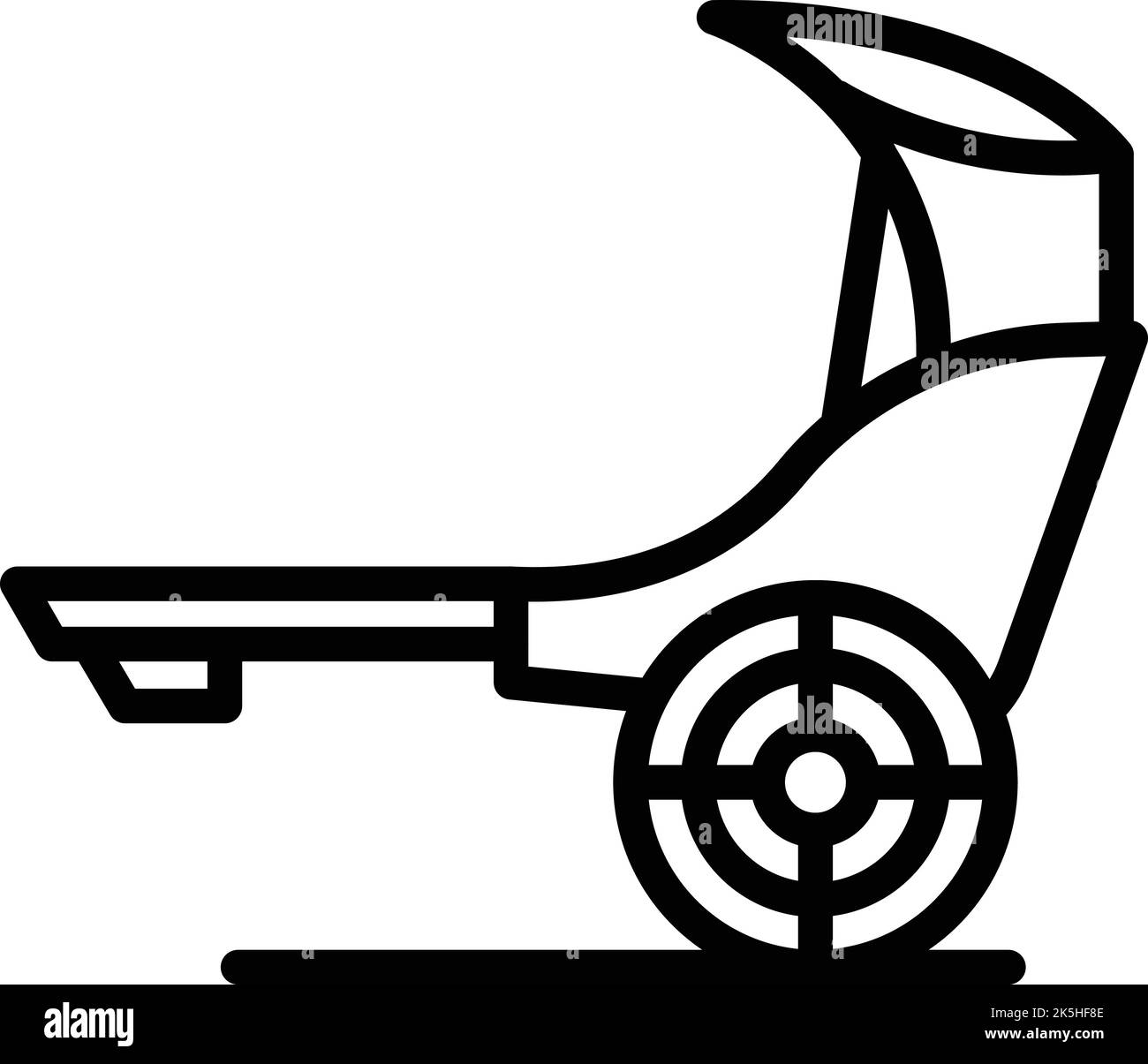 Icona carrello Kolkata vettore contorno. India taxi. Tram cittadino Illustrazione Vettoriale