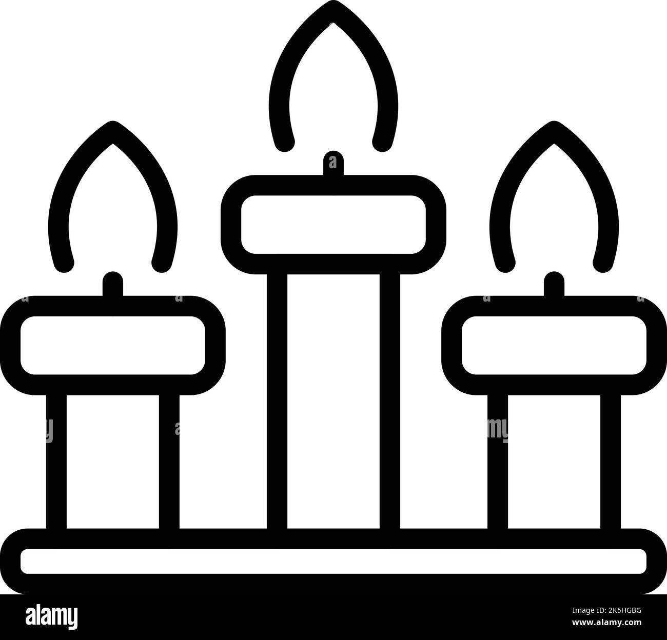 Indiano candele icona contorno vettore. India città. Affari turistici Illustrazione Vettoriale