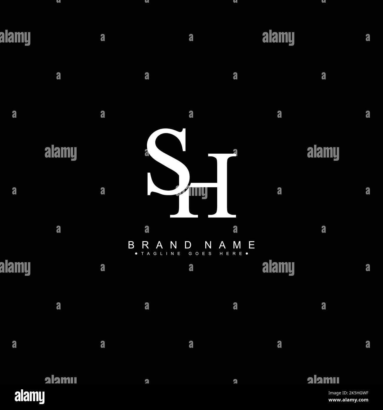 Lettera iniziale SH Logo - Logo semplice Business per Alphabet S e H - Logo semplice monogramma Illustrazione Vettoriale