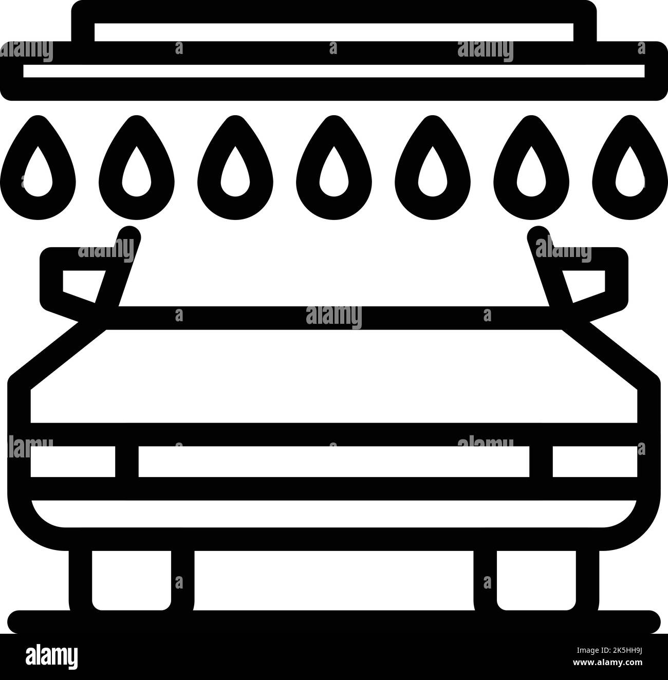 Vettore di contorno icona doccia auto. Servizio di lavaggio. Pulire la finestra Illustrazione Vettoriale