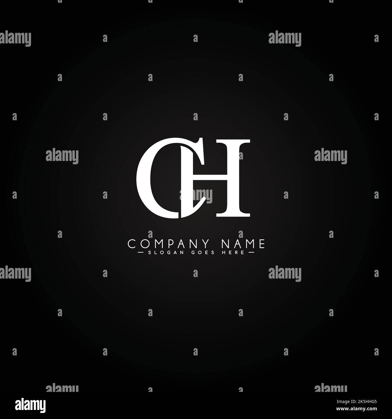 Lettera iniziale Logo CH - Logo minimale Business per alfabeto C e H - Logo monogramma semplice Illustrazione Vettoriale