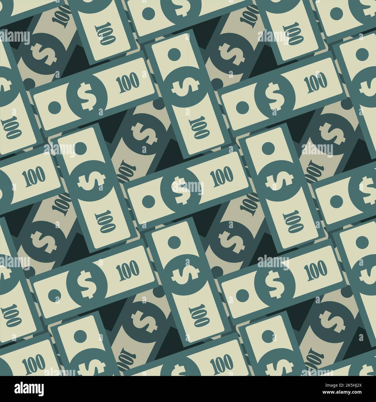 Modello di banconota da dollari senza cuciture. Sfondo di avvolgimento con simboli di valuta USA ripetuti. Americano bucks struttura astratta. Vettore stilizzato greenback Illustrazione Vettoriale