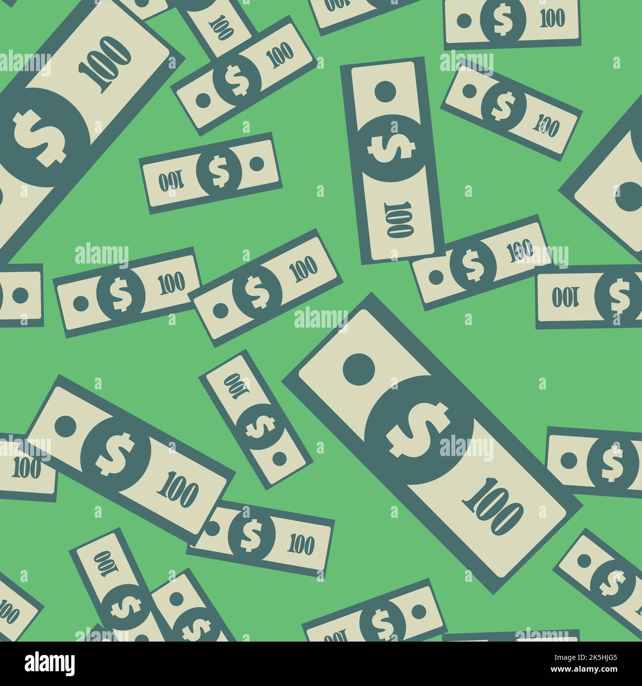 Modello di banconota da dollari senza cuciture. Sfondo di avvolgimento con simboli di valuta USA ripetuti. Americano bucks struttura astratta. Vettore stilizzato greenback Illustrazione Vettoriale