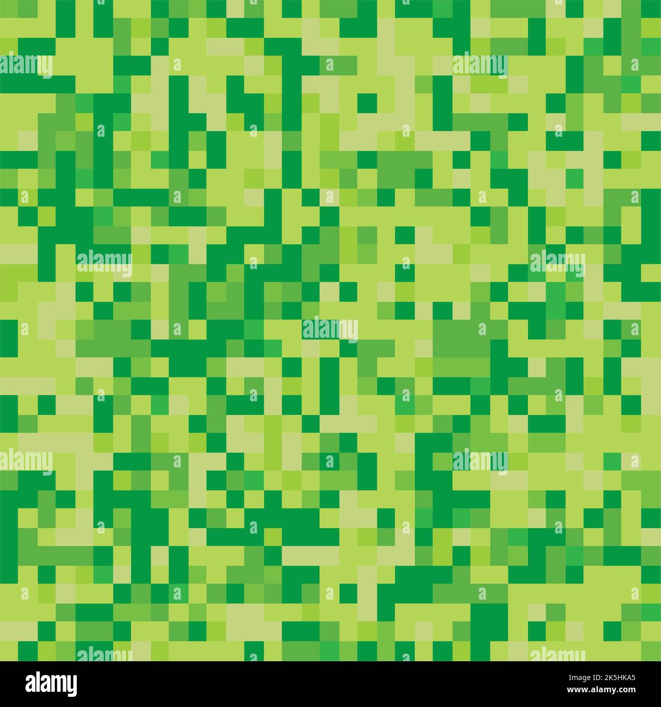 Motivo mosaico pixel senza cuciture. Texture ripetuta con punti quadrati di colore verde. Sfondo vettoriale geometrico. Illustrazione Vettoriale