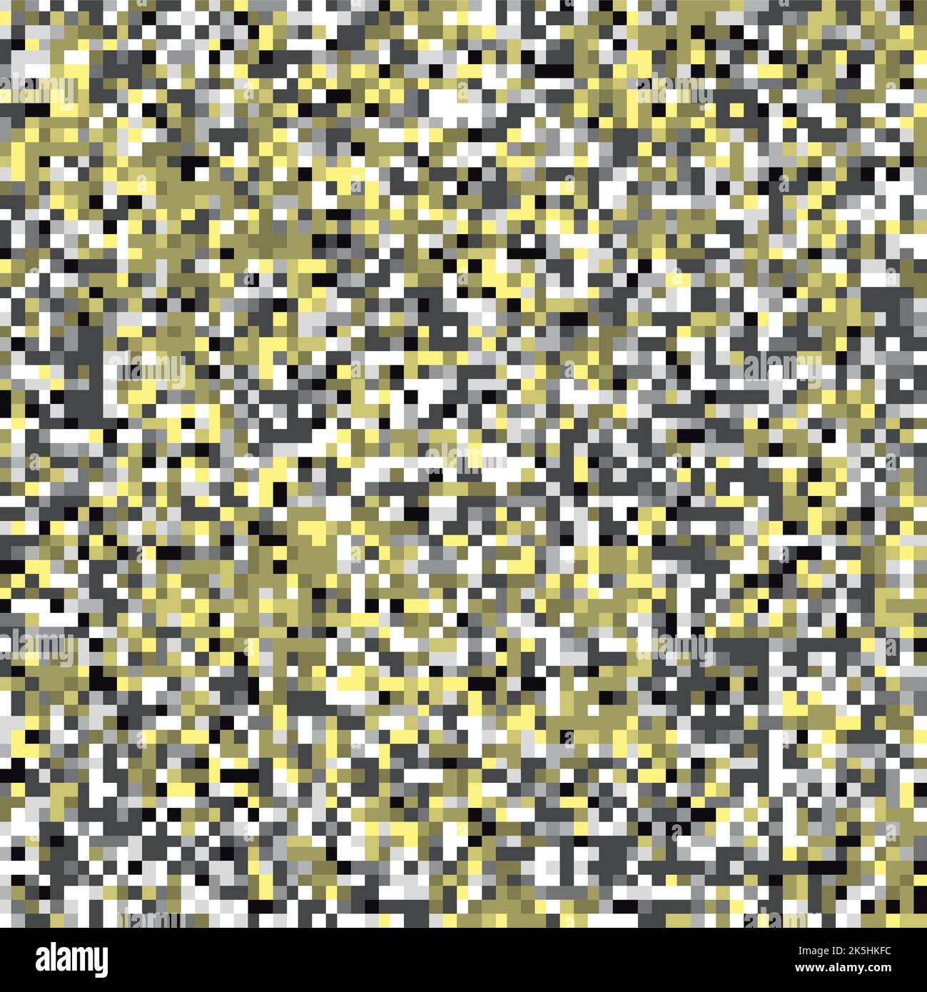 Mosaico pixel modello senza cuciture in tonalità dorate. Texture ripetuta con punti quadrati color oro. Retro 8-bit stile di gioco geometrico vettore backgr Illustrazione Vettoriale