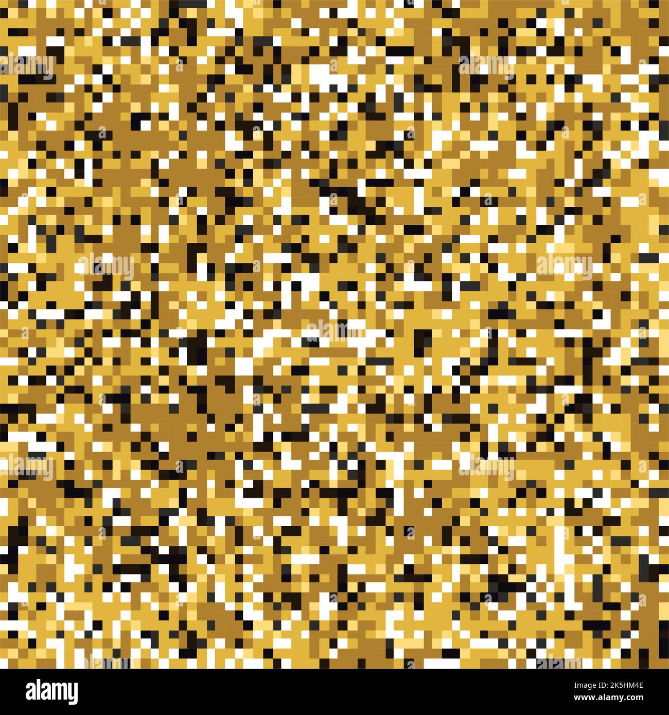 Pixel mosaico senza cuciture motivo in tonalità dorate. Texture ripetuta con punti quadrati color oro. Sfondo geometrico del vettore. Illustrazione Vettoriale
