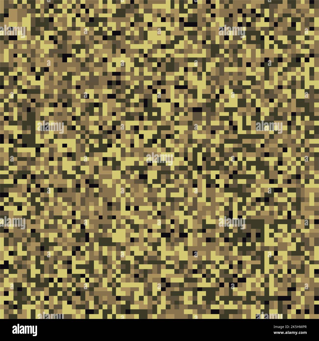 Mosaico pixel modello senza cuciture in tonalità dorate. Texture ripetuta con punti quadrati color oro. Retro 8-bit stile di gioco geometrico vettore backgr Illustrazione Vettoriale