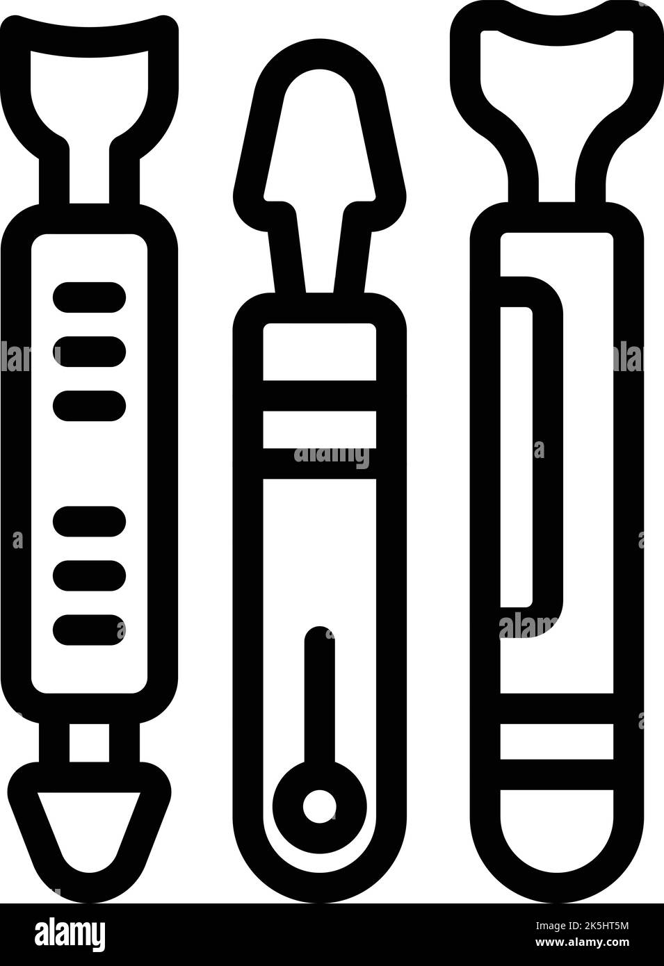 Icona degli strumenti Nail vettore di contorno. Lucidante d'arte. Studio cura Illustrazione Vettoriale