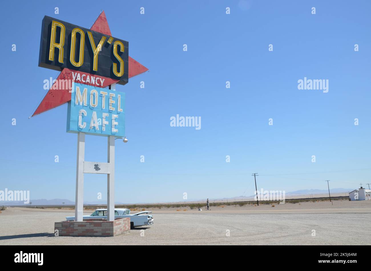 Amboy, California, USA - 3 settembre 2022: Roy's Motel and Cafe sulla Route 66 Foto Stock