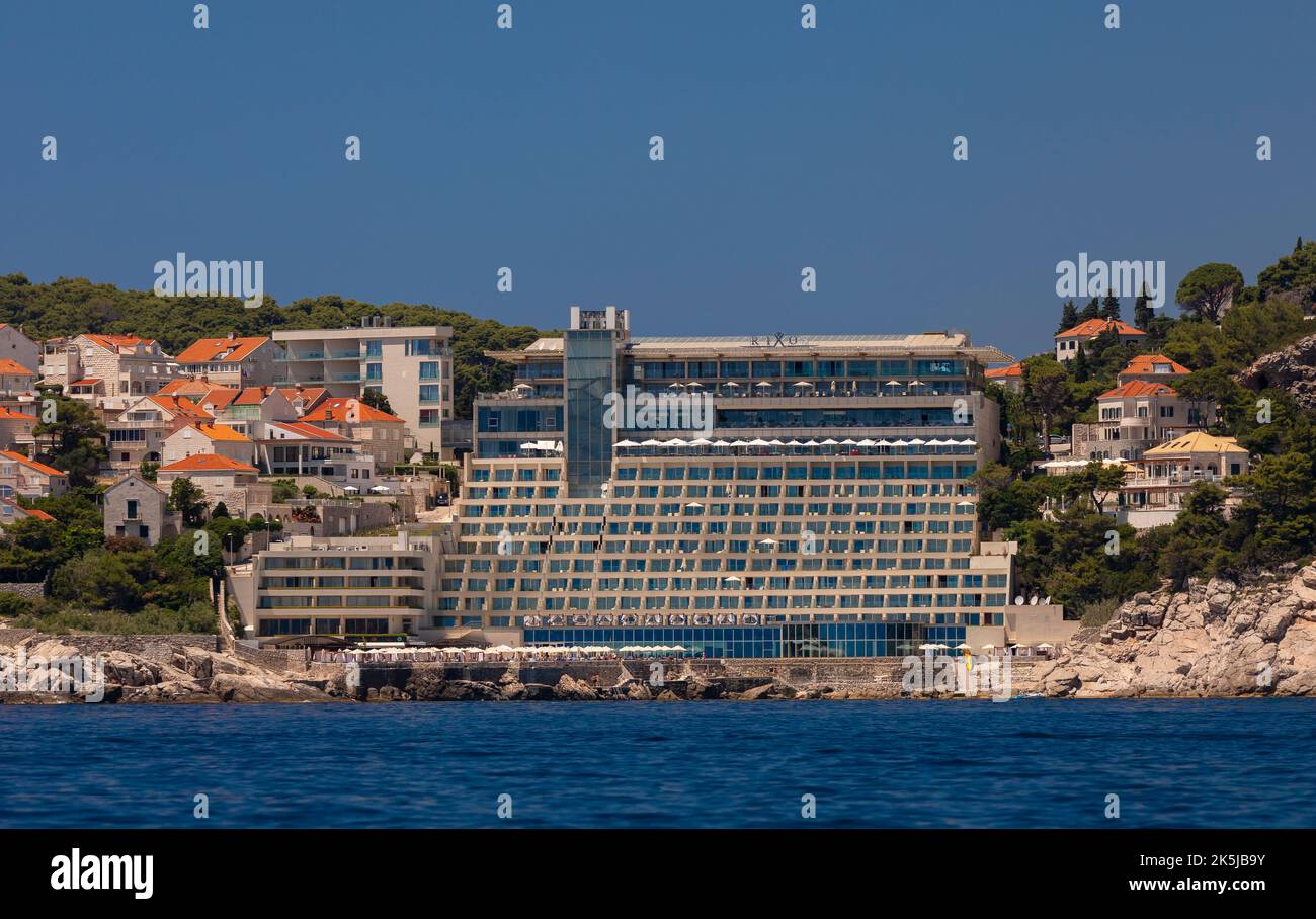 DUBROVNIK, CROAZIA, EUROPA - Hotel Rixos, sulla costa della Dalmazione. Foto Stock