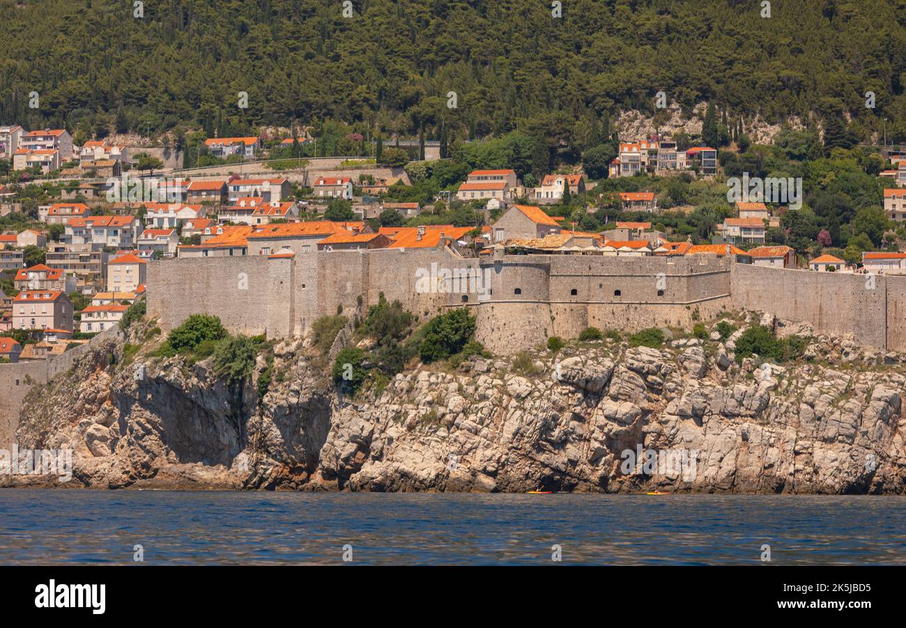 DUBROVNIK, CROAZIA, EUROPA - la città fortificata di Dubrovnik sulla costa della Dalmazione. Foto Stock