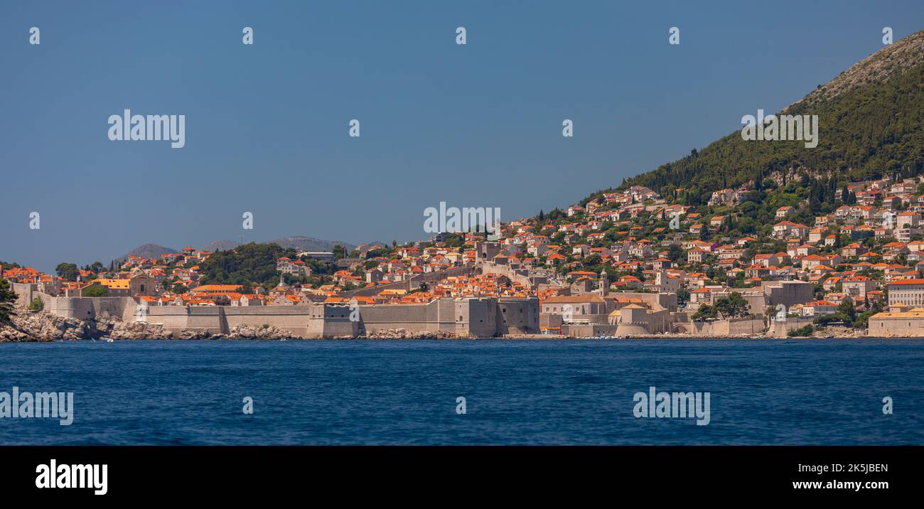 DUBROVNIK, CROAZIA, EUROPA - la città fortificata di Dubrovnik sulla costa della Dalmazione. Foto Stock