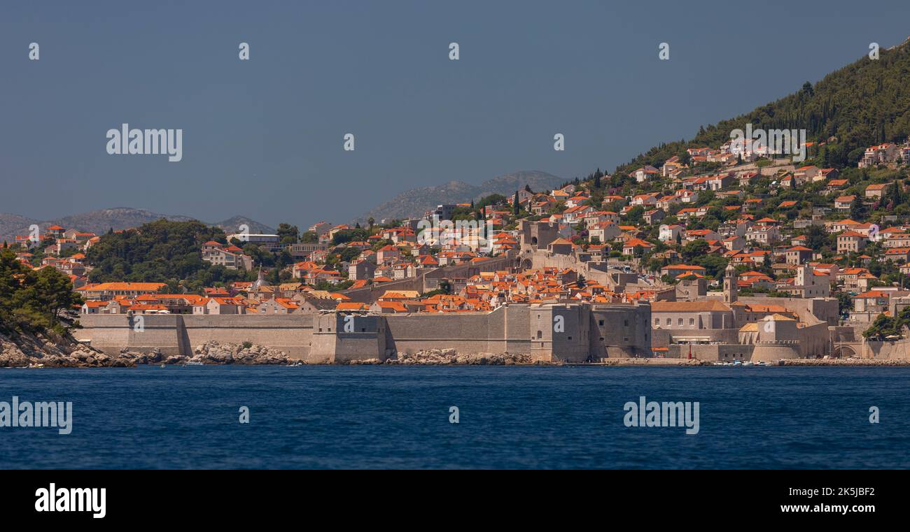 DUBROVNIK, CROAZIA, EUROPA - la città fortificata di Dubrovnik sulla costa della Dalmazione. Foto Stock