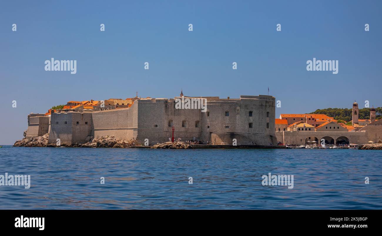 DUBROVNIK, CROAZIA, EUROPA - la città fortificata di Dubrovnik sulla costa della Dalmazione. Foto Stock
