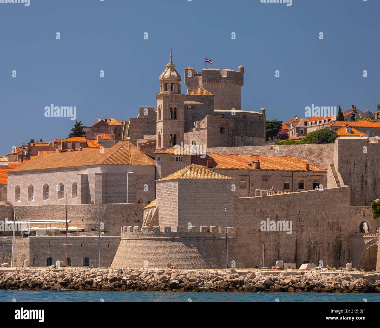 DUBROVNIK, CROAZIA, EUROPA - la città fortificata di Dubrovnik sulla costa della Dalmazione. Foto Stock