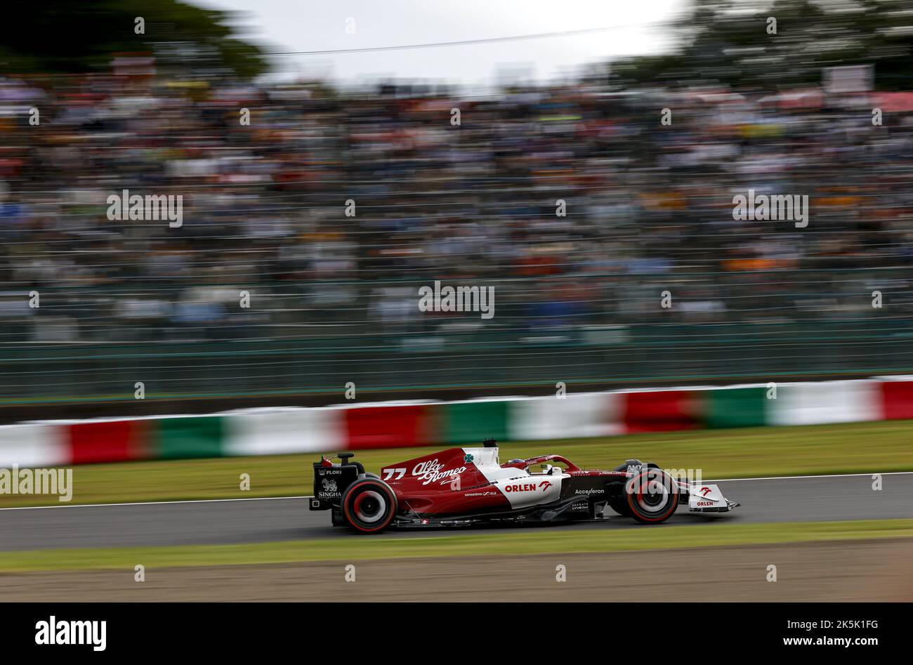 77 BOTTAS Valtteri (fin), Alfa Romeo F1 Team ORLEN C42, azione in occasione del Gran Premio di Formula 1 Honda 2022, 18th° round del Campionato del mondo FIA di Formula uno 2022 dal 7 al 9 ottobre 2022 sul Suzuka International Racing Course, a Suzuka, Prefettura di mie, Giappone - Foto: DPPI/DPPI/LiveMedia Foto Stock