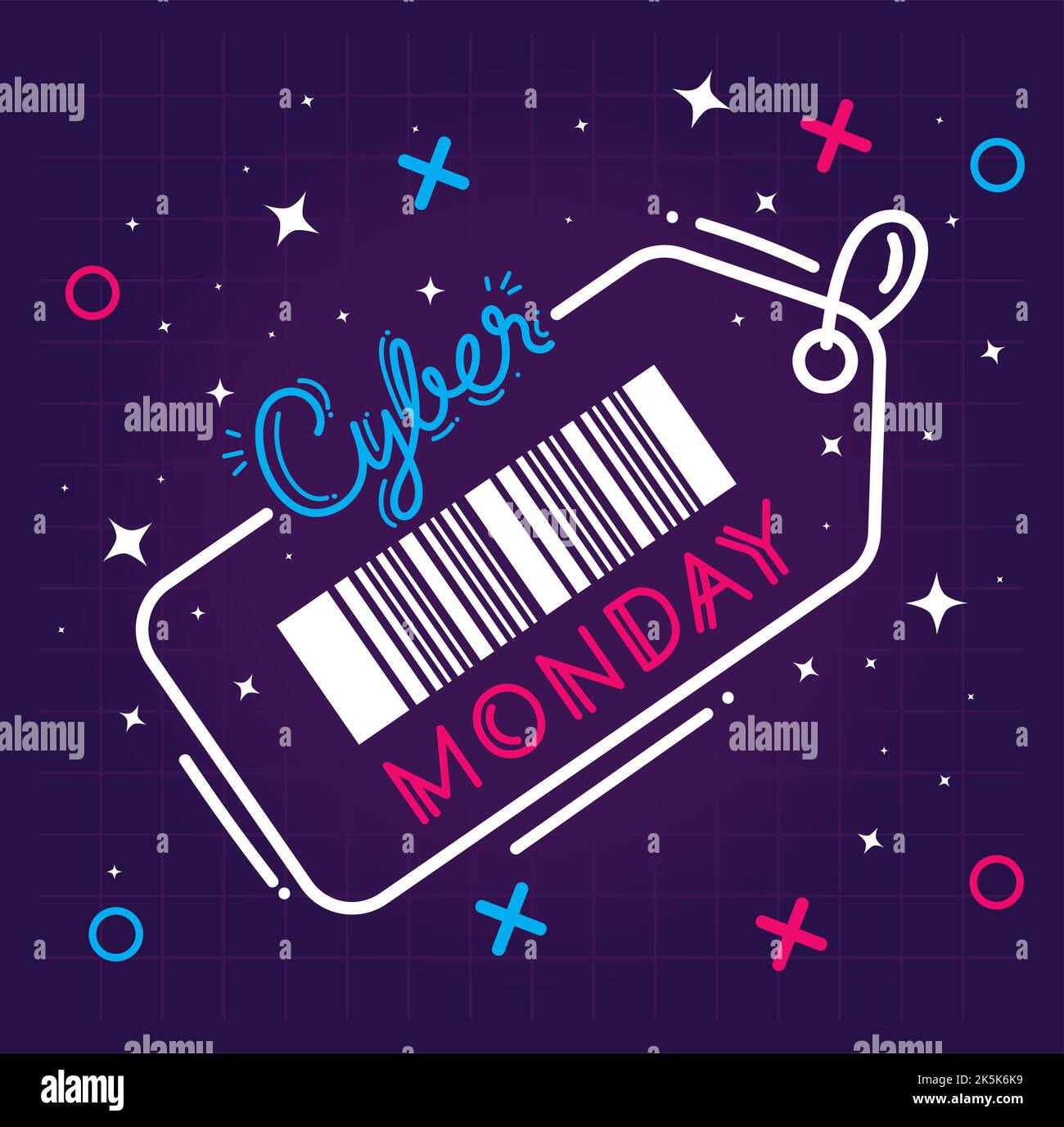 etichetta scritta cyber monday Illustrazione Vettoriale