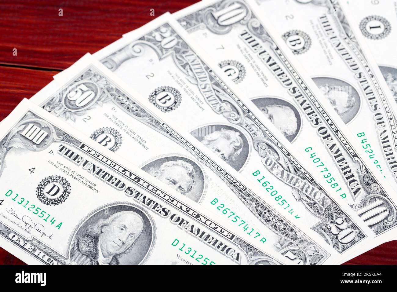 Vecchi soldi americani - Dollars un background di affari Foto Stock