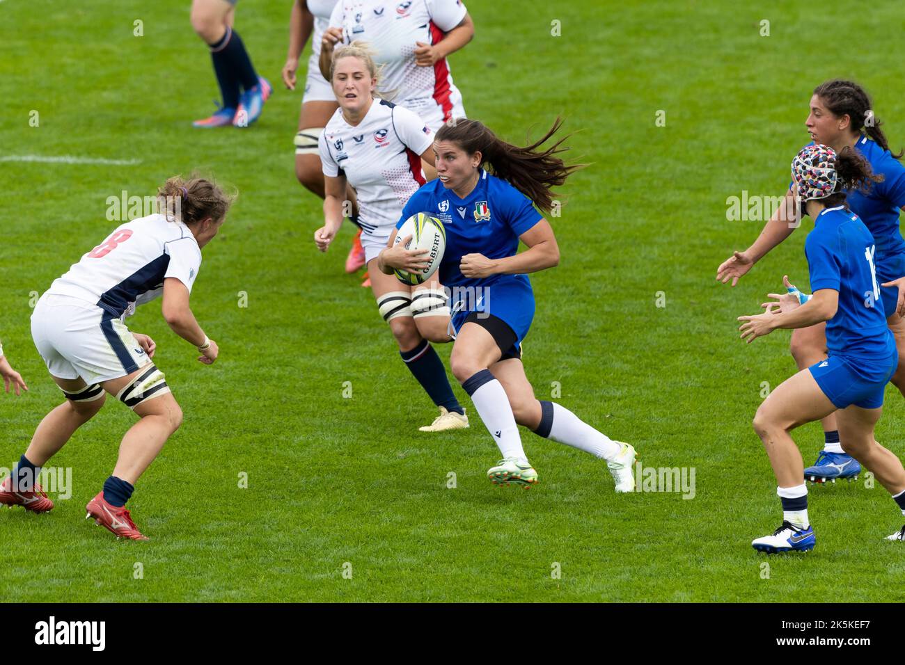 Maria Magatti in Italia durante la partita di Coppa del mondo di rugby femminile allo stadio Semenoff di Whangarei. Data immagine: Domenica 9 ottobre 2022. Foto Stock