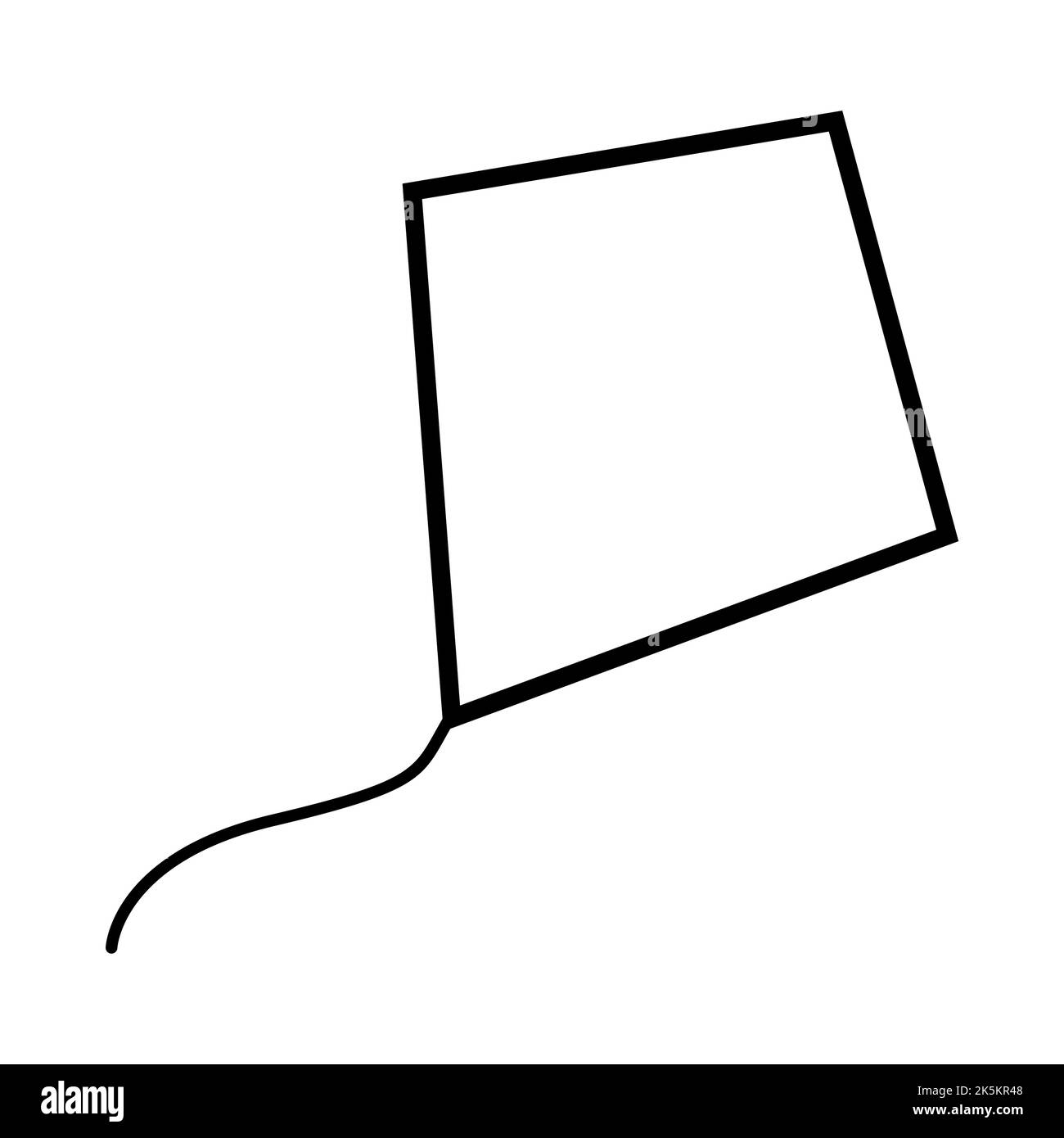 Icona di aquilone di volo, simbolo di attività all'aperto di hobby, illustrazione vettoriale di gioco di aria di vento. Illustrazione Vettoriale