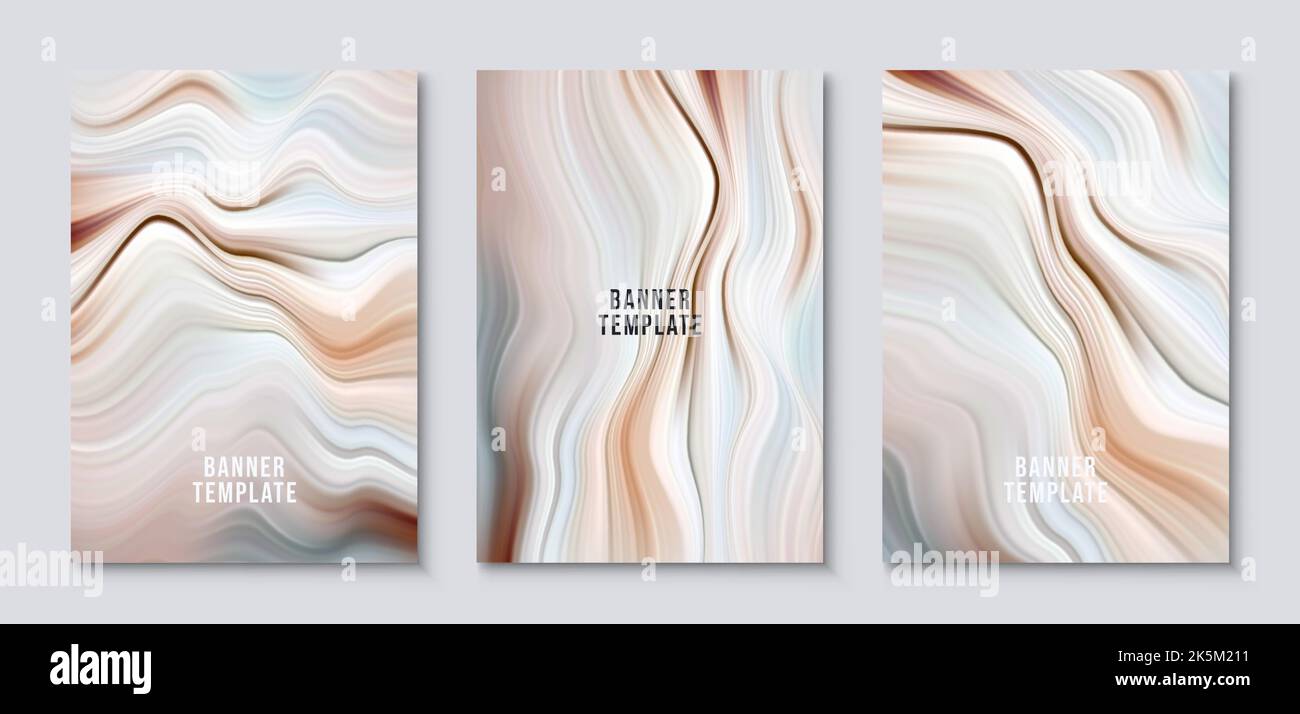 Struttura in marmo di pietra. Sfondo vettoriale astratto. Vernice moderna. Set di modelli per banner, poster. Pittura a liquido. Illustrazione Vettoriale