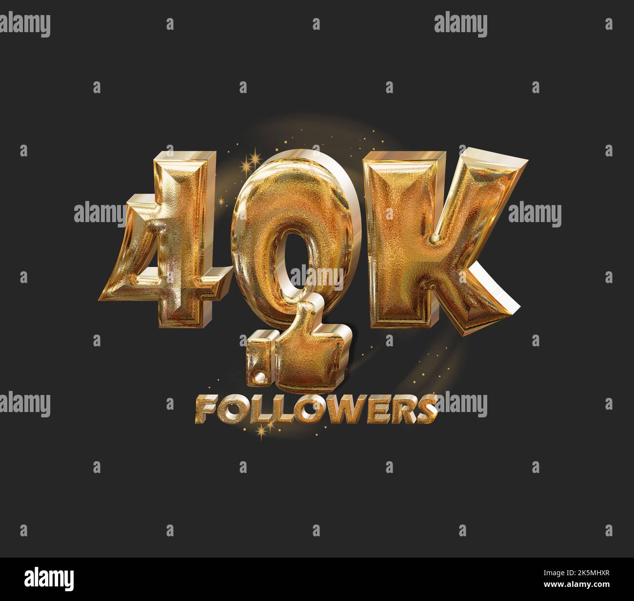 banner festeggiamenti per 40k follower da utilizzare sui social media Foto Stock