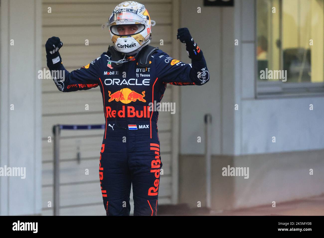 9th ottobre 2022; circuito di Suzuka, Ino, Città di Suzuka, Prefettura di mie, Giappone: FIA F1 Gran Premio del Giappone, giornata di gara; Oracle Red Bull Racing, Max Verstappen vince il GP del Giappone e la Coppa del mondo Foto Stock