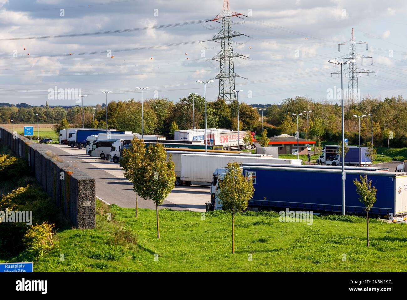 Hoxhöfe area di riposo sull'autostrada A44 Foto Stock