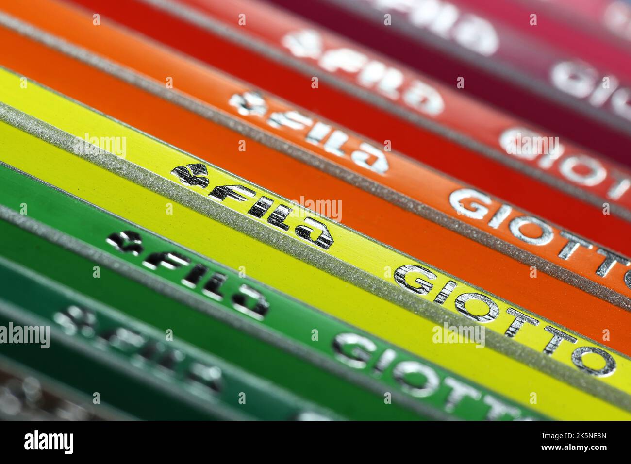 Marcatura su matite colorate Fila Giotto Stilnovo Foto Stock