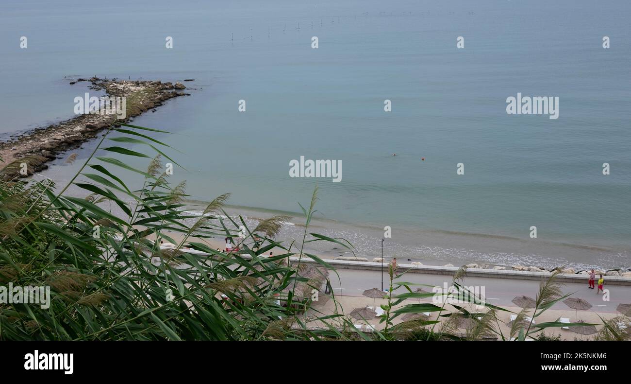 Vista del mare nero dal palazzo di balchik, bulgaria Foto Stock