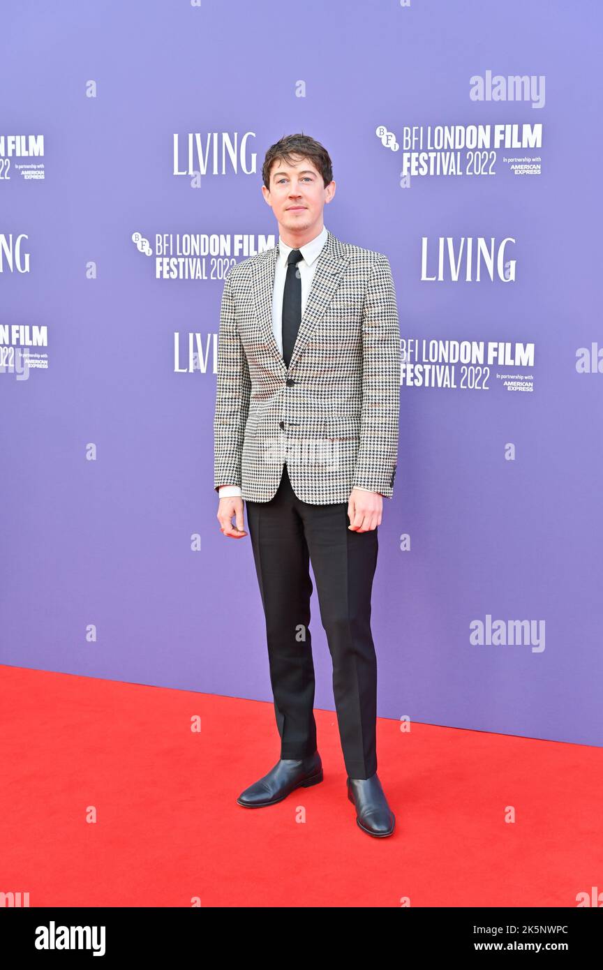 Londra, Regno Unito. 09th Ott 2022. Alex Sharp arriva al Living - UK Premiereof the BFI London Film Festival’s 2022 il 9th ottobre 2022 al Royal Festival Hall, Londra, Regno Unito. Credit: Vedi li/Picture Capital/Alamy Live News Foto Stock