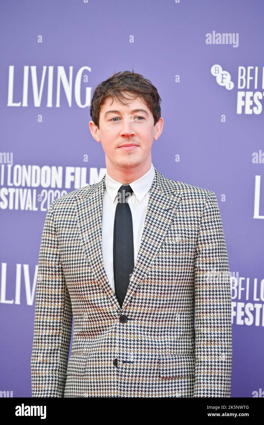 Londra, Regno Unito. 09th Ott 2022. Alex Sharp arriva al Living - UK Premiereof the BFI London Film Festival’s 2022 il 9th ottobre 2022 al Royal Festival Hall, Londra, Regno Unito. Credit: Vedi li/Picture Capital/Alamy Live News Foto Stock