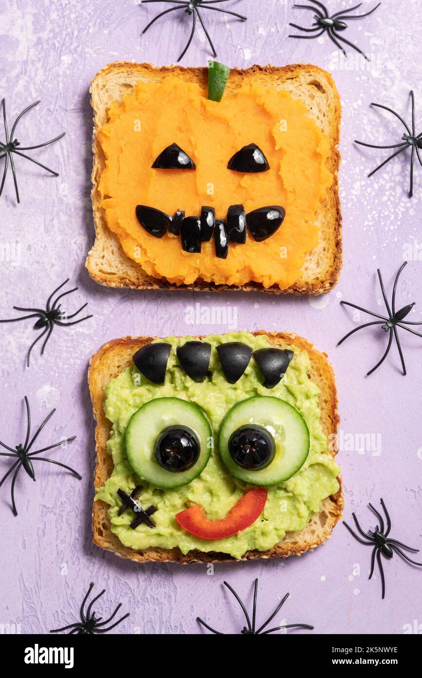 Divertimento Halloween mostri toast Foto Stock