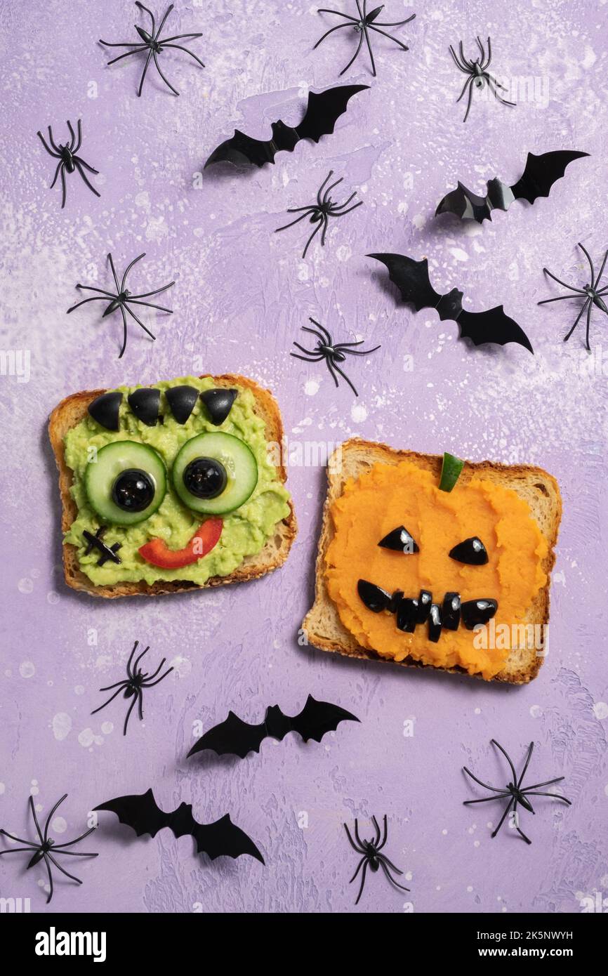 Divertimento Halloween mostri toast Foto Stock